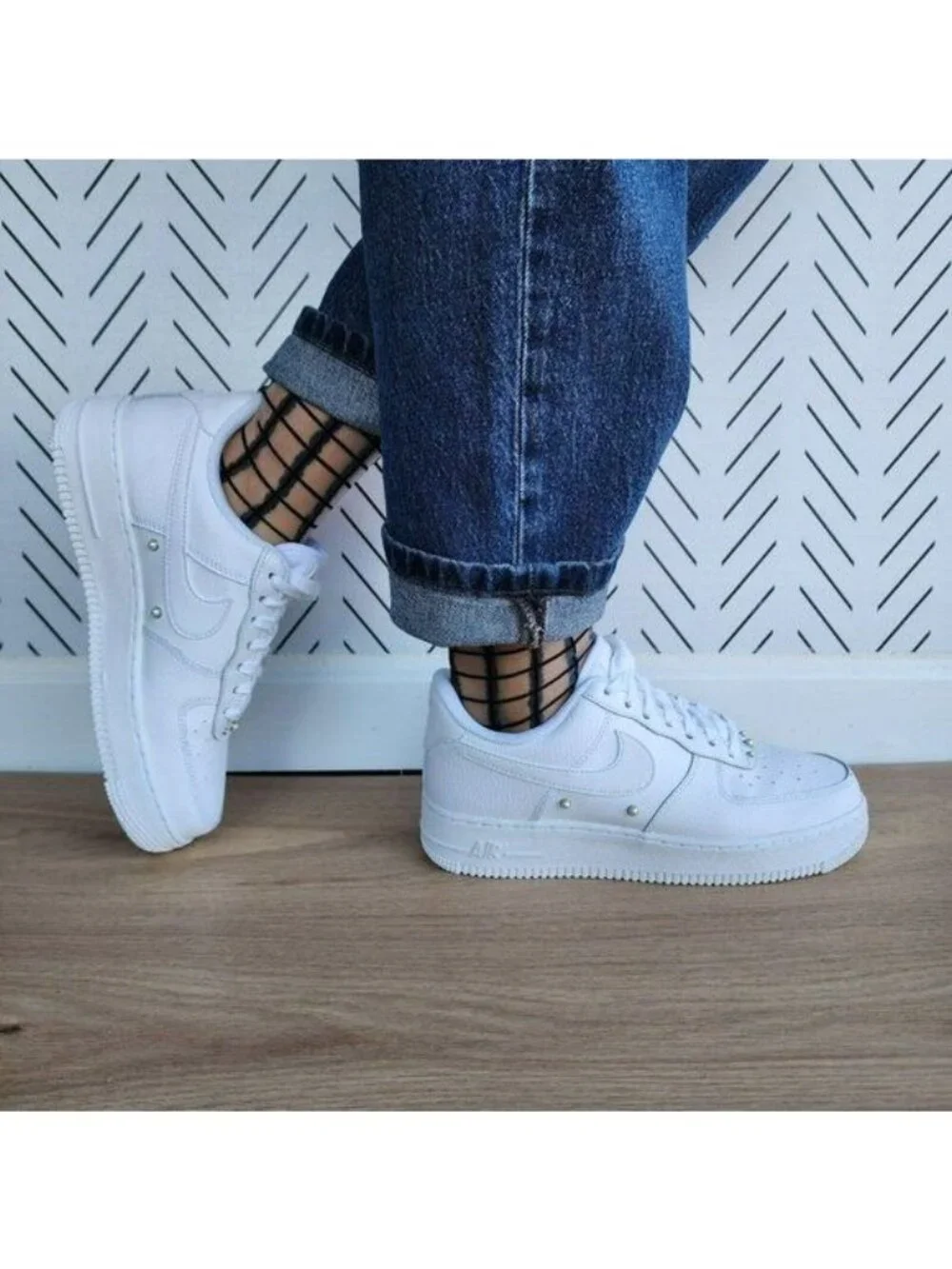 ⭐Women Silky Socks 5 Pairs Transparent Elastic Mesh  Multi design Ankle Black Ne